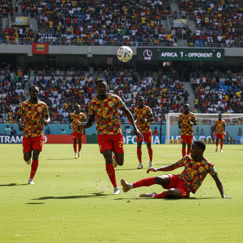 World Cup qualifier match between African national teams on a sunny day