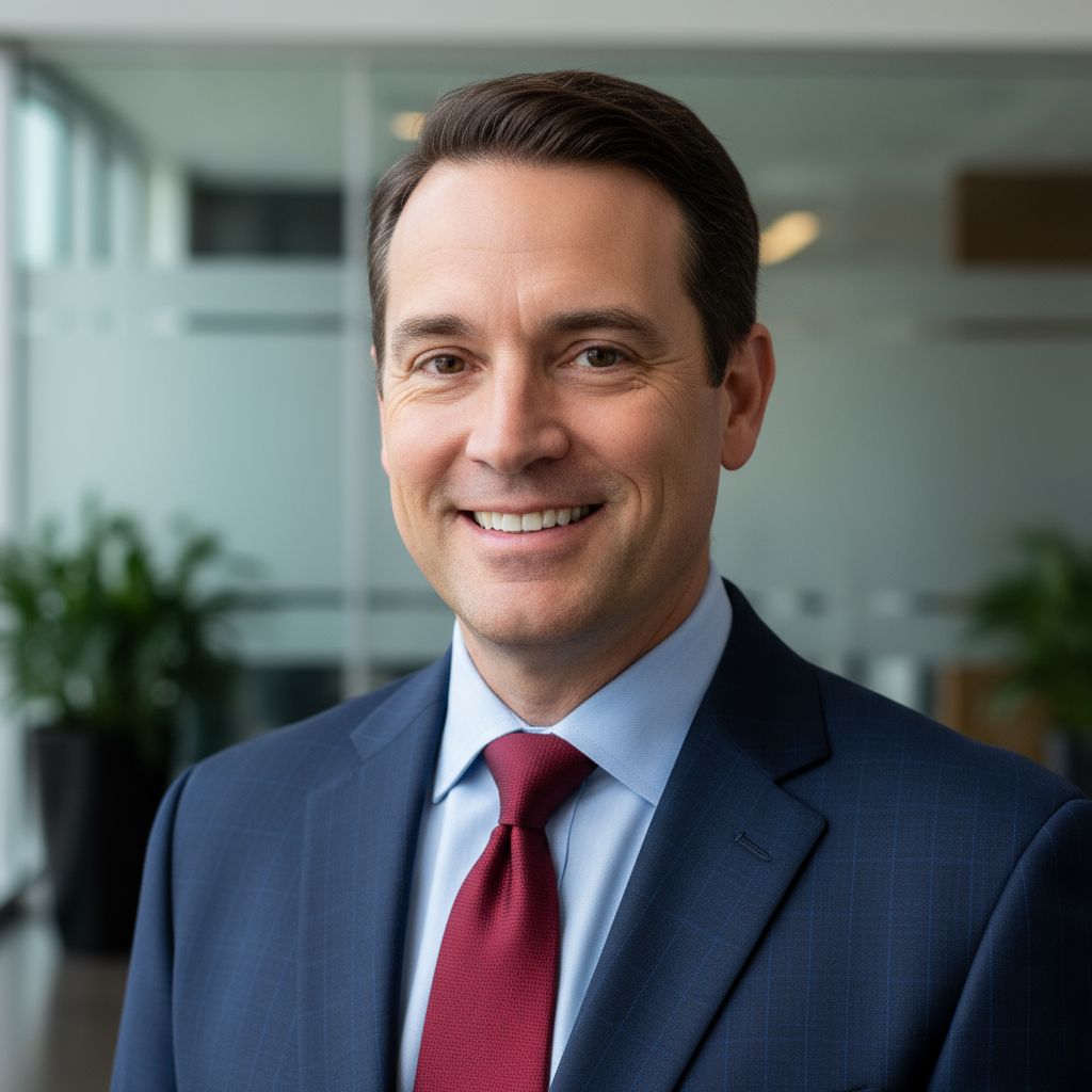 Homme en costume souriant, gestionnaire immobilier professionnel