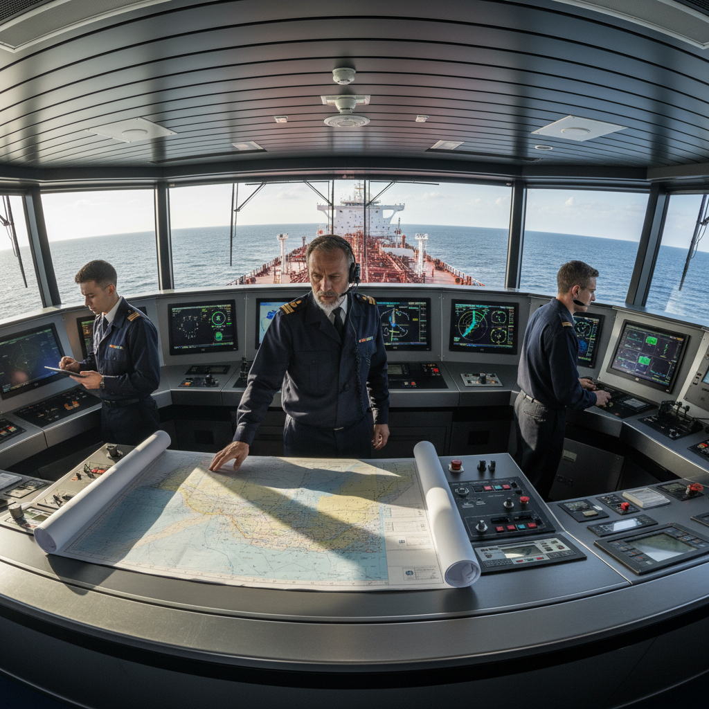 CS Tanker crew management, maritime officers on vessel bridge, professional seafarers
