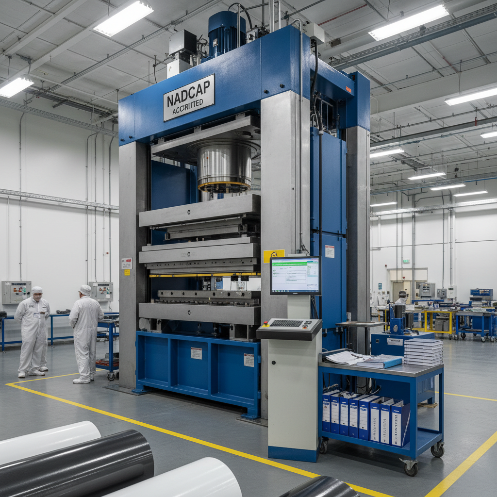 1000-ton aerospace composite press with NADCAP certification and FAA documentation capability