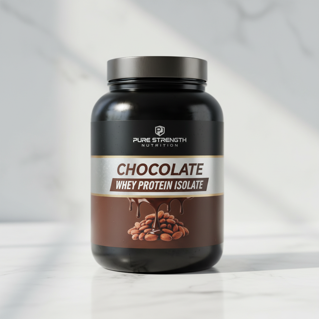 Whey protein isolate powder with supplement container