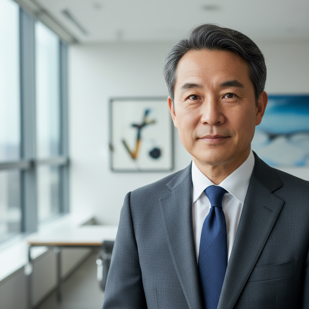 Portrait of Michael Rodriguez, CEO of GrowthHub, in business attire