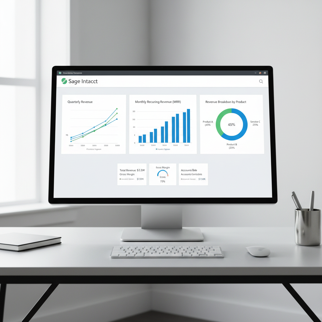 Accountant working on Tally software with financial reports on bright office computer