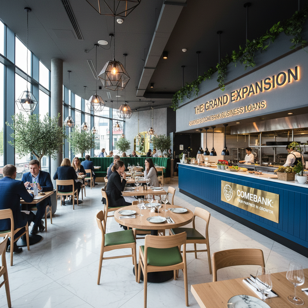 Modern restaurant interior showcasing successful business expansion funded by IBC Bank business loan