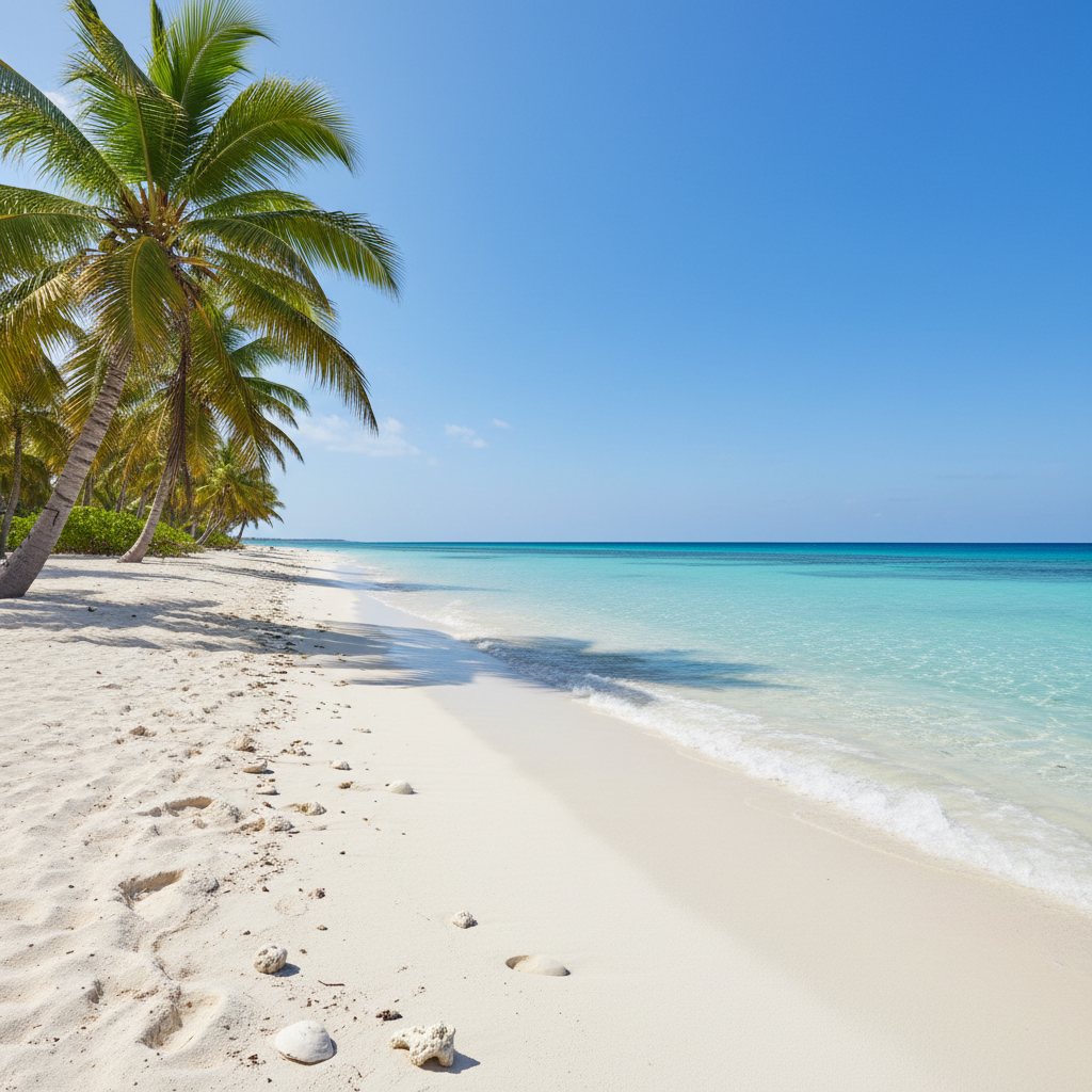 Barbados luxury beachfront hotel white sand palm trees turquoise Caribbean sea