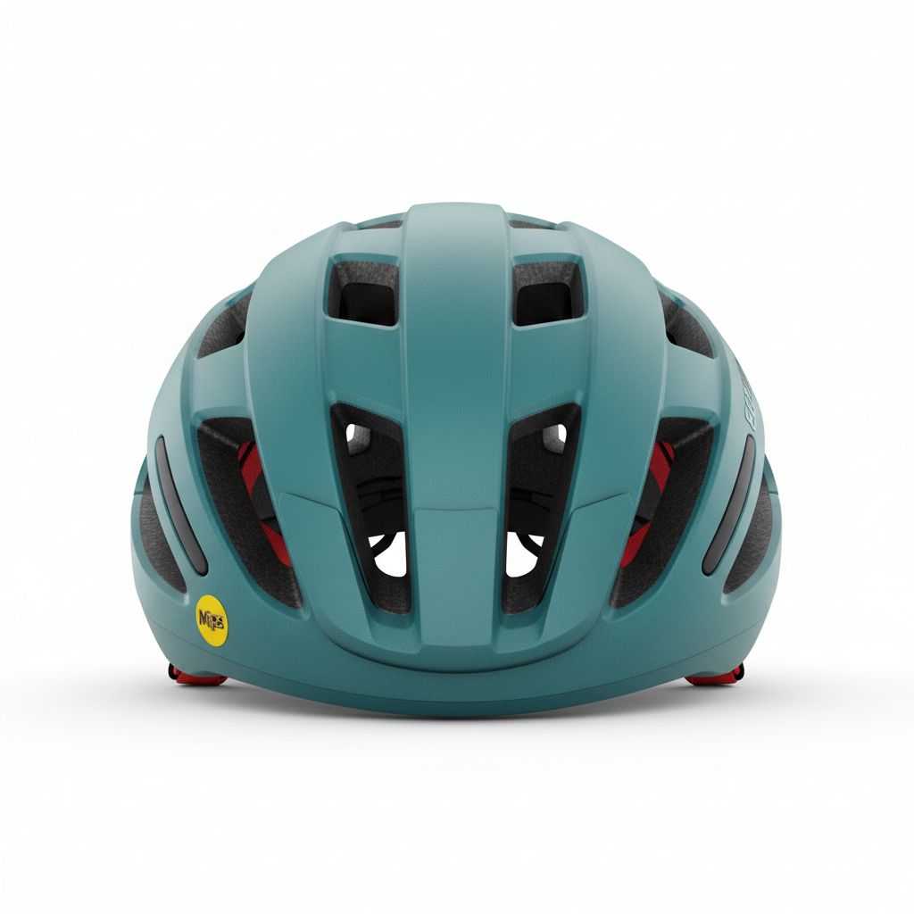 Lightweight alpine climbing helmet in matte white on clean background