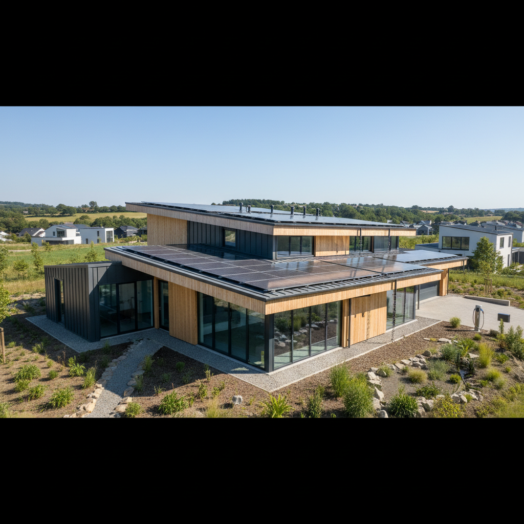 Casa italiana moderna con impianto fotovoltaico e serramenti di qualità in ambiente urbano