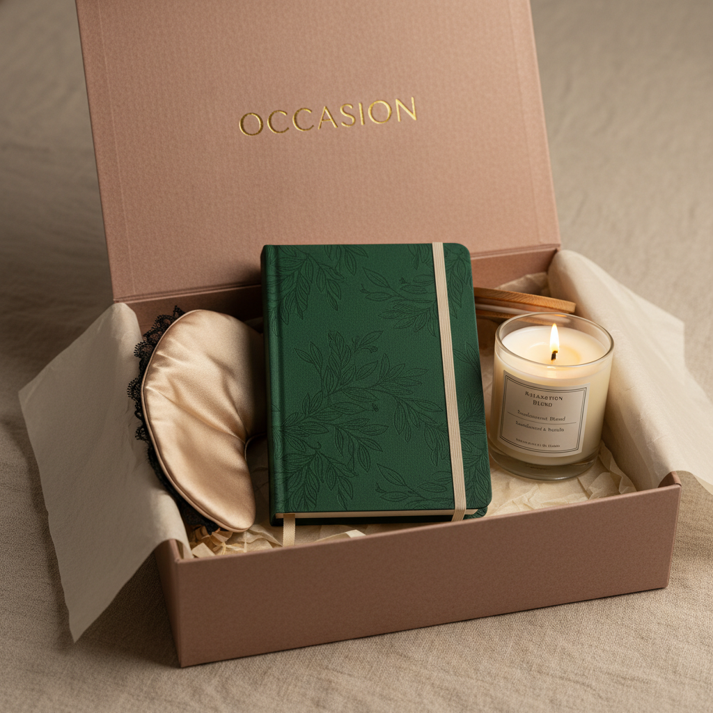 Elegant gift box open revealing a preserved banknote in archival sleeve, warm candlelight, dark atmospheric background, deep shadows