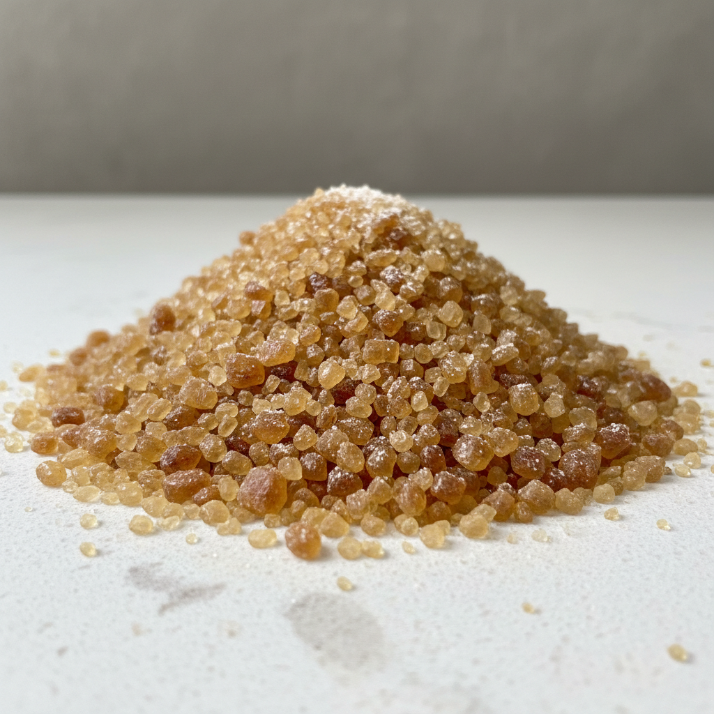 White granulated sugar crystals in bowl