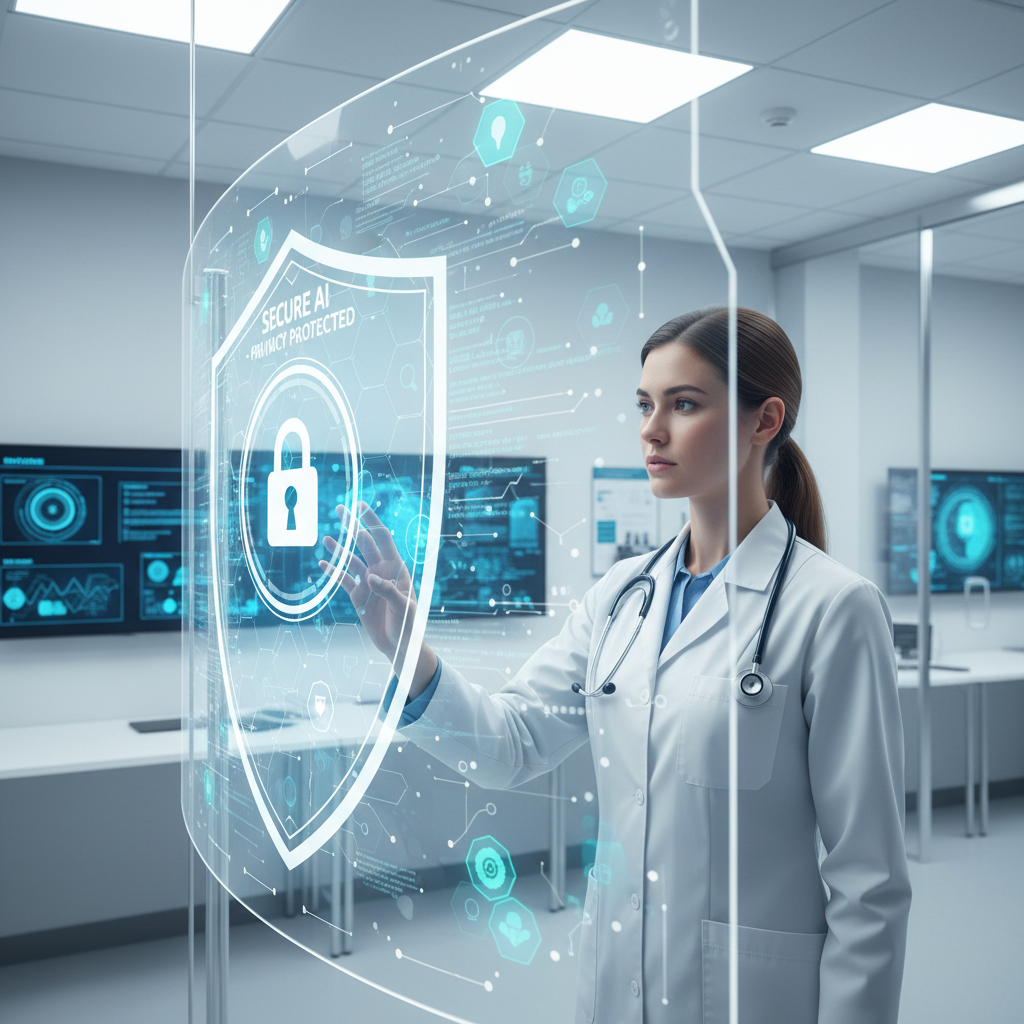 AI in Pharma research: scientist examining samples in pharmaceutical laboratory with advanced equipment