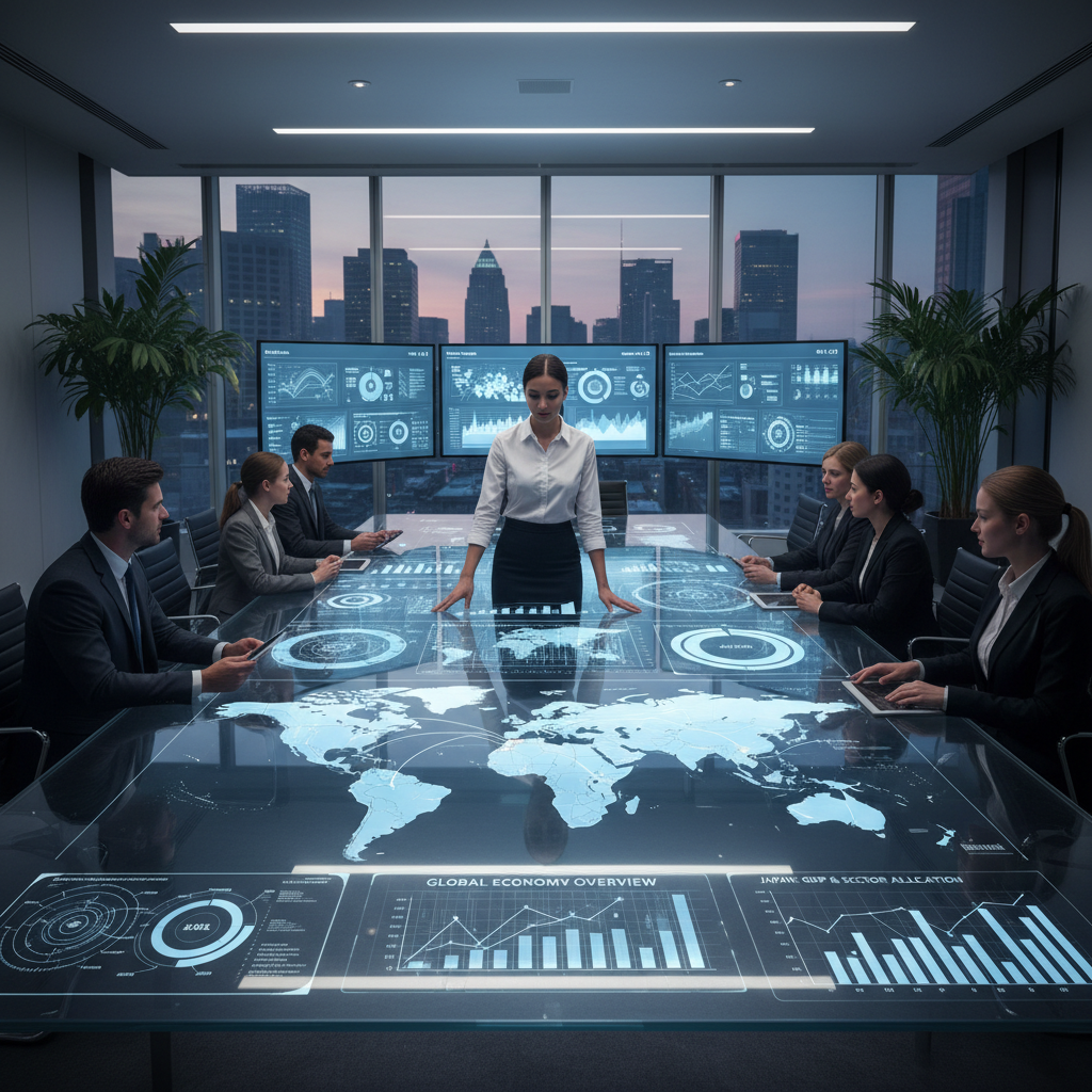 Analytics dashboard with colorful data visualization charts, graphs, and real-time metrics display