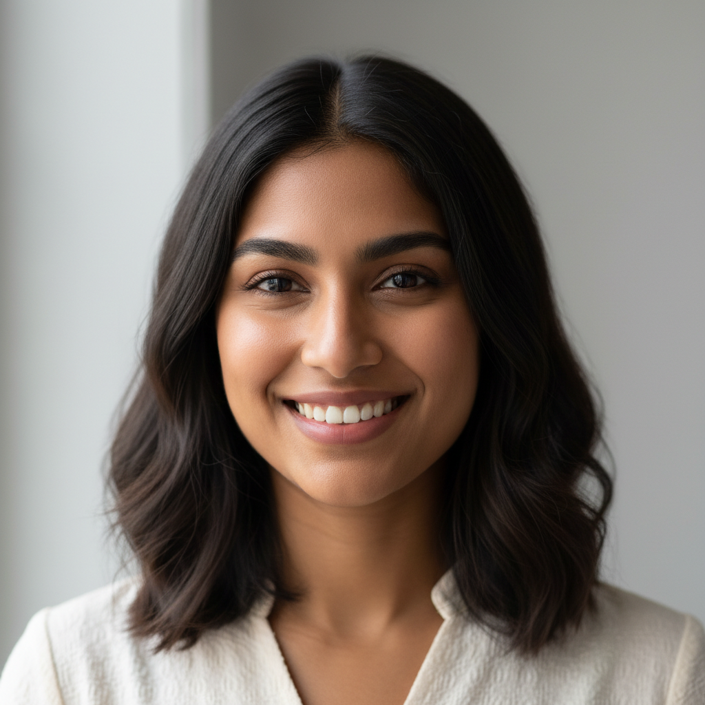 Portrait of Priya Sharma, successful Canadian PR holder