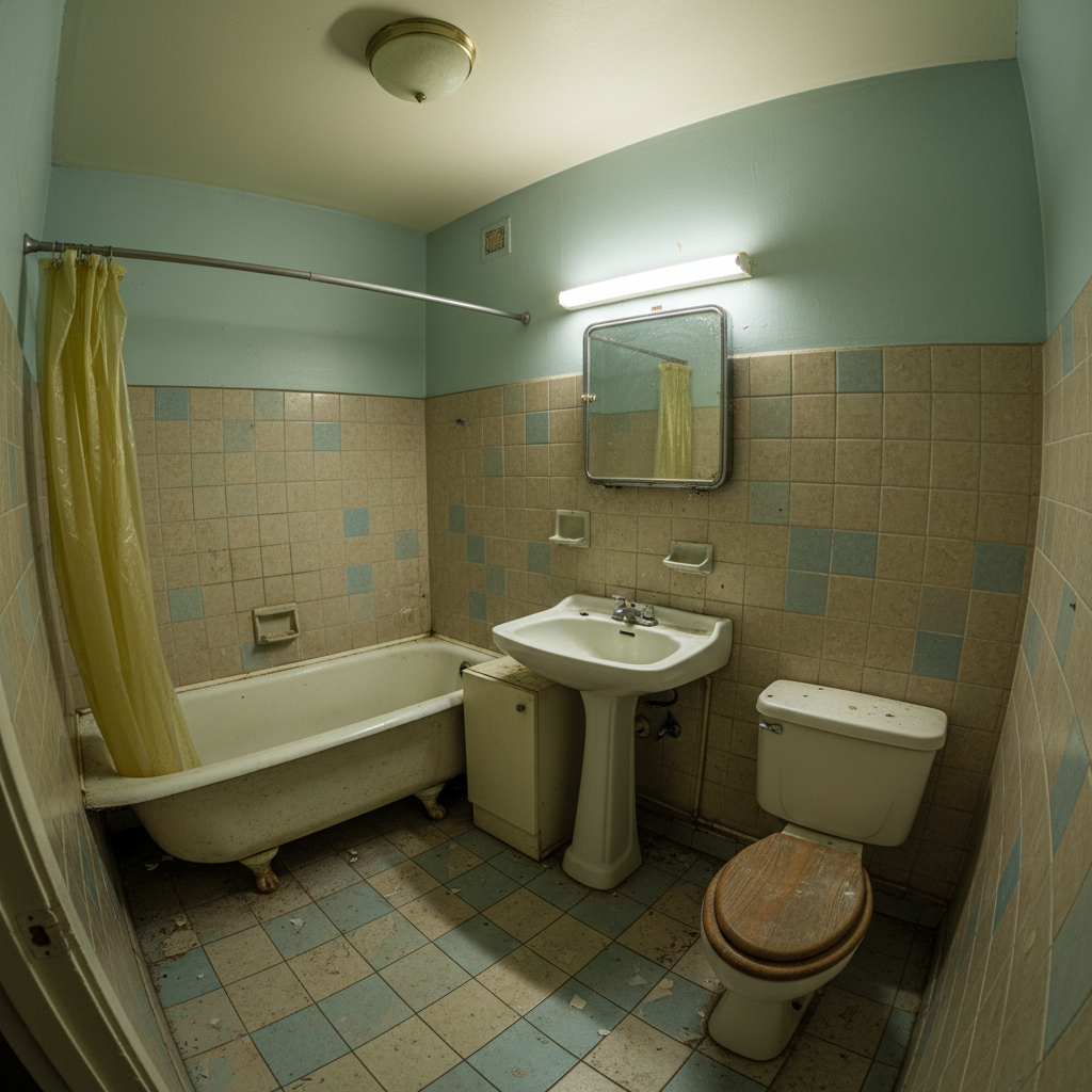 Modern spa bathroom with walk-in shower, large format tiles, frameless glass, and warm ambient lighting after renovation