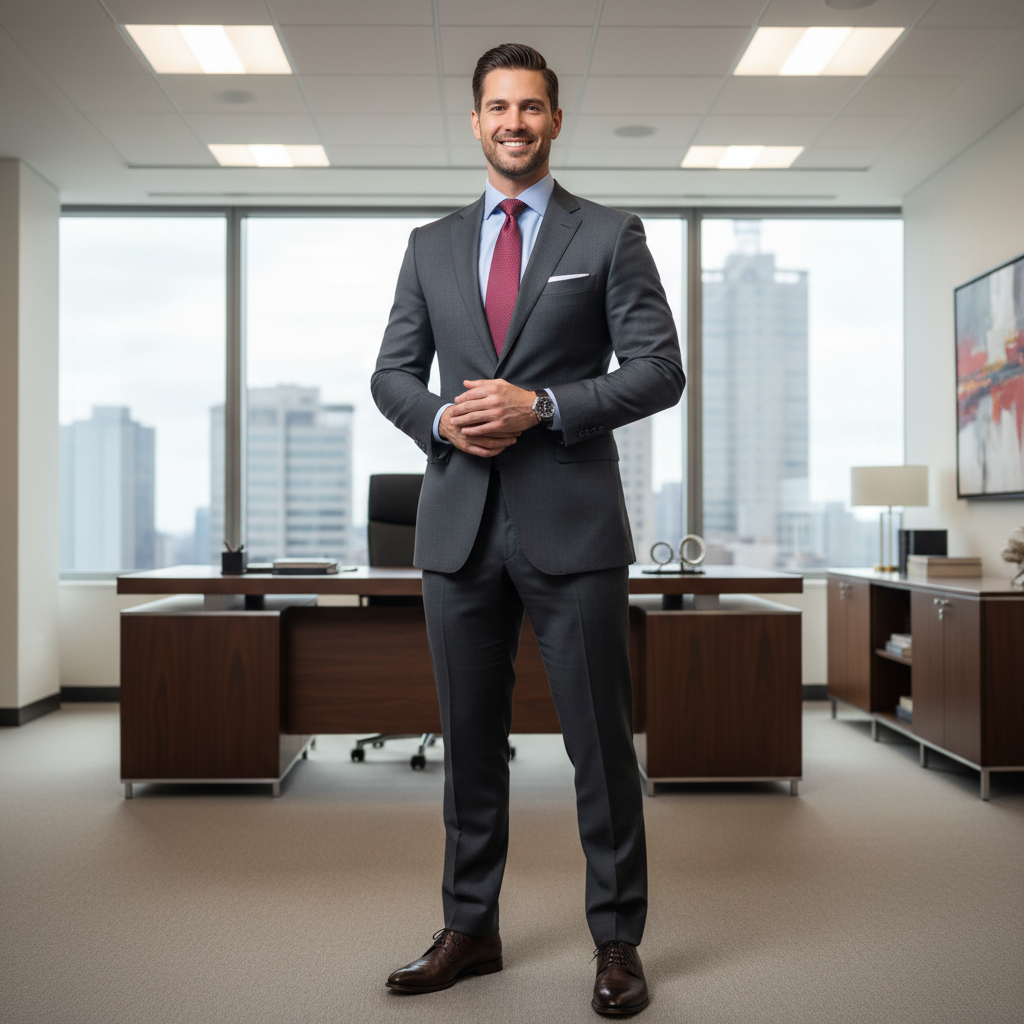 Portrait of David Park, professional man in business setting