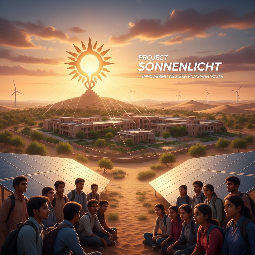 Sunlit landscape representing Project Sonnenlicht — bringing light to Western Rajasthan youth