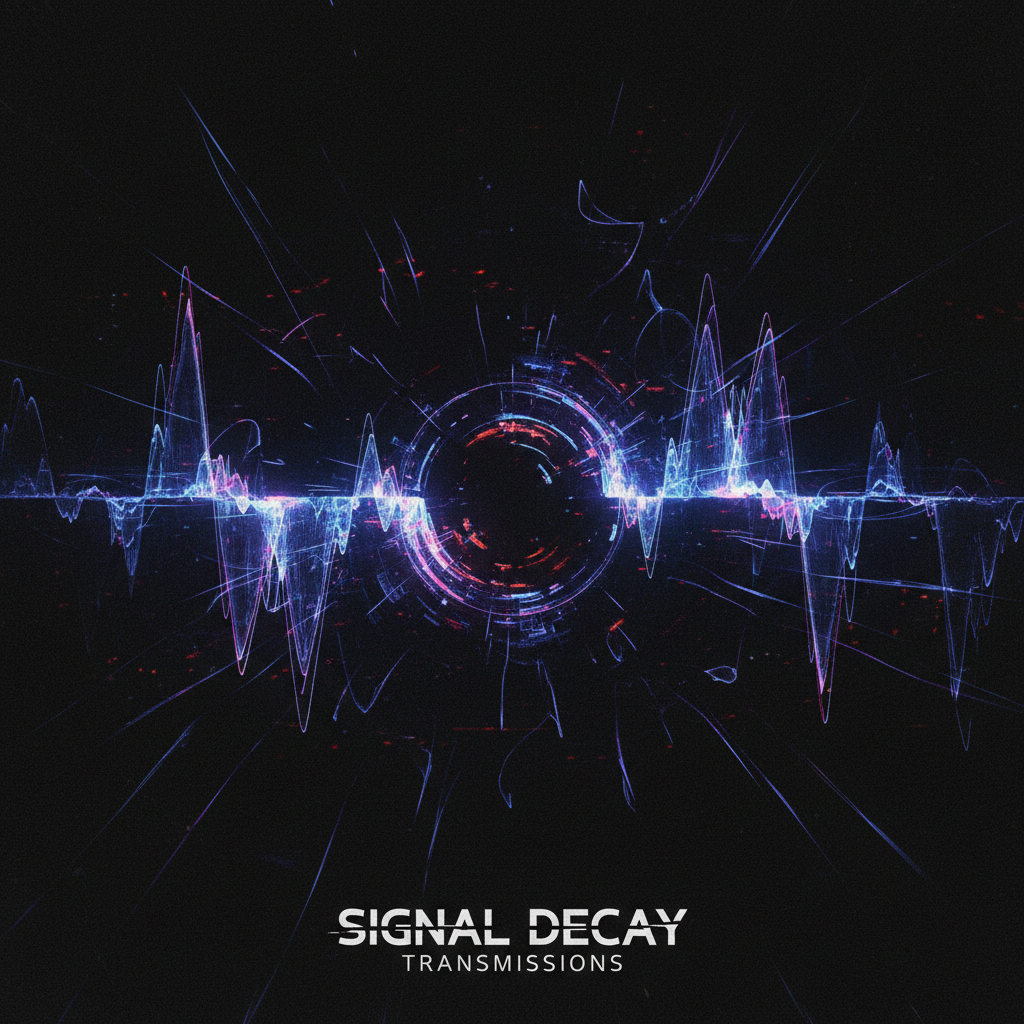 Abstract dark music visual, dramatic shadows and light contrast, editorial album cover aesthetic