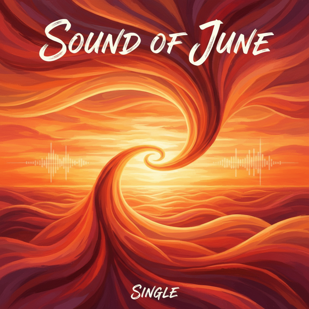 Sound of June single artwork — warm sunset tones with flowing abstract forms