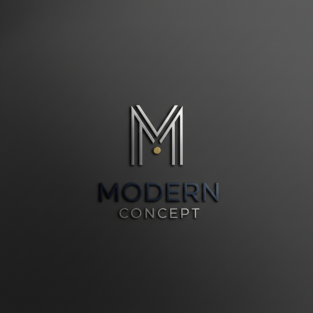 Modern brand identity design on dark background with minimal layout