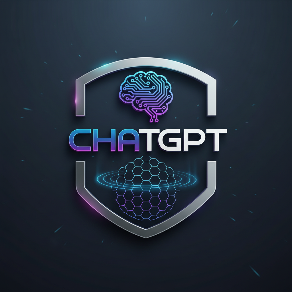 ChatGPT logo — abstract blue neural network on dark background