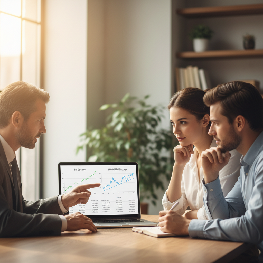 SIP setup guide showing fund selection investment amount and auto-debit configuration