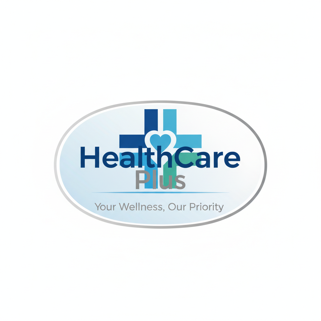 HealthCare Plus company logo with medical cross symbol