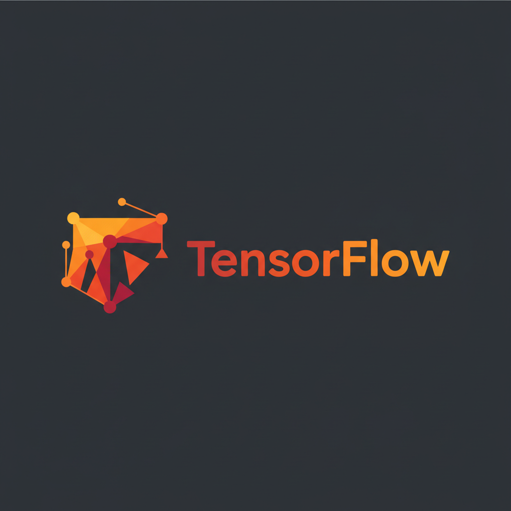 TensorFlow logo - orange geometric cube design
