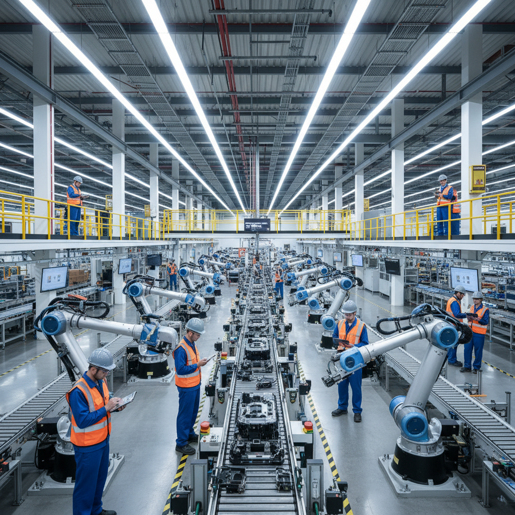 Industrial manufacturing facility with automated production line