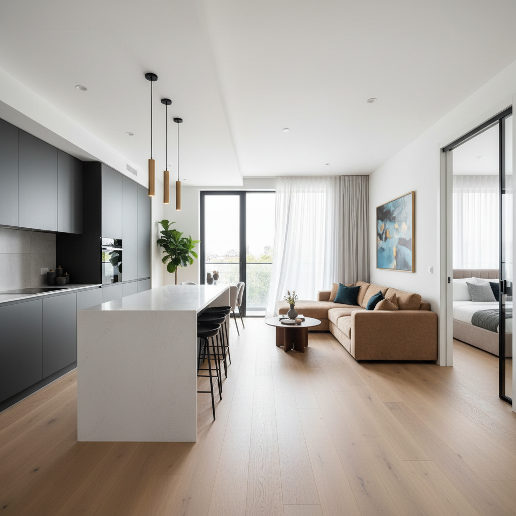Stylish 1BHK with modern kitchen and interiors in Pune Baner