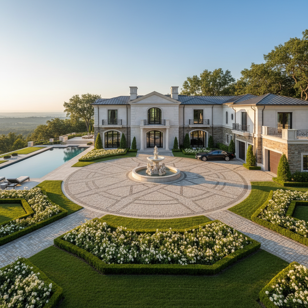 Grand six-bedroom estate in Sandhurst with sweeping driveway, manicured grounds and luxury architectural finishes, Sandton Johannesburg