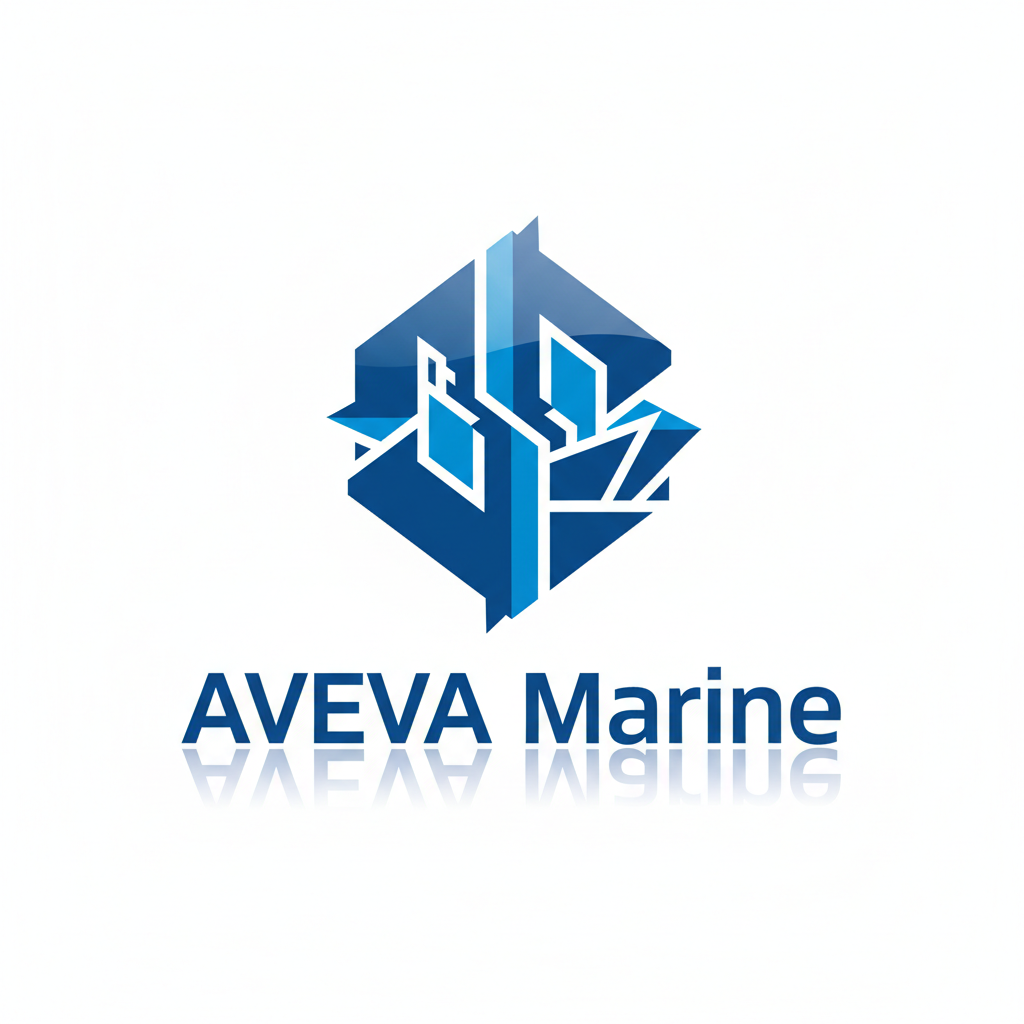 AVEVA Marine software logo with blue and white geometric design