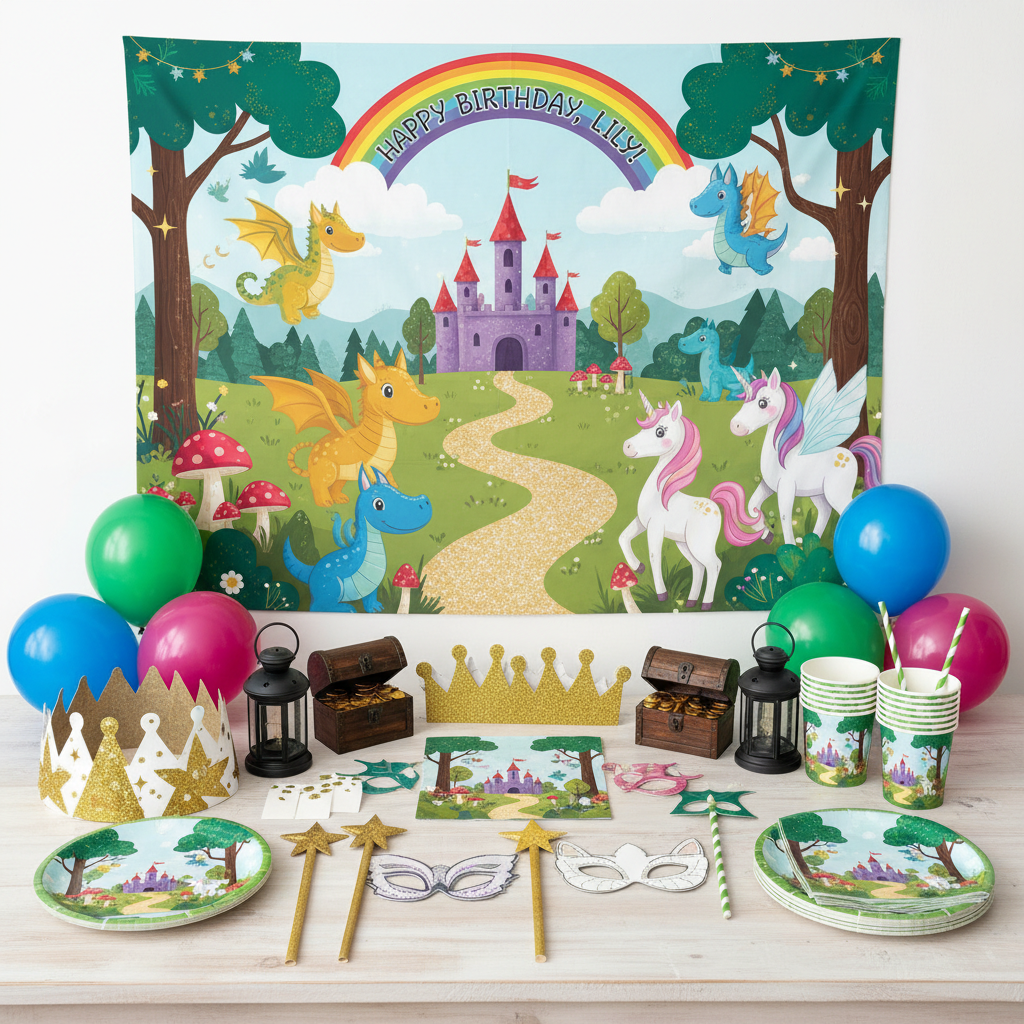 Custom themed party with unique personalised decorations and special design