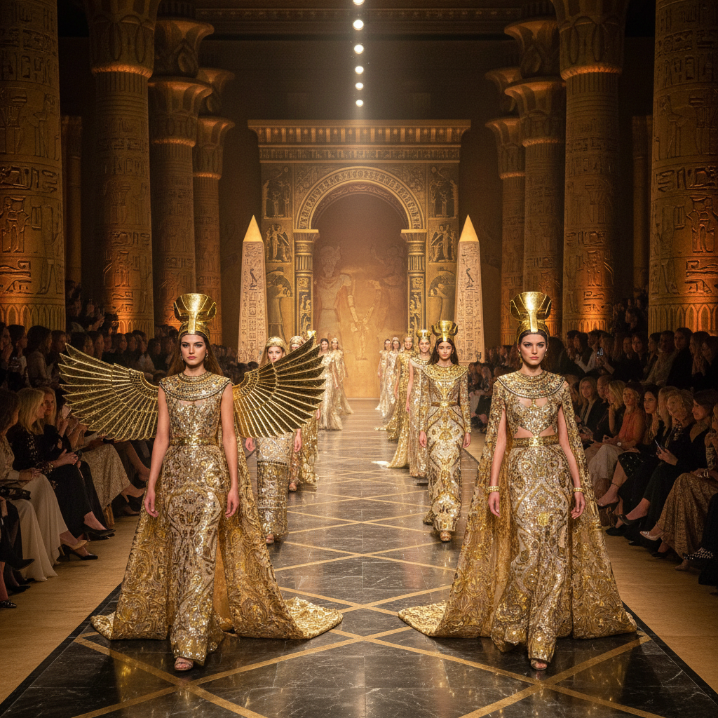 Premium black and gold luxury fashion clothing showcase, Egyptian fashion manufacturing