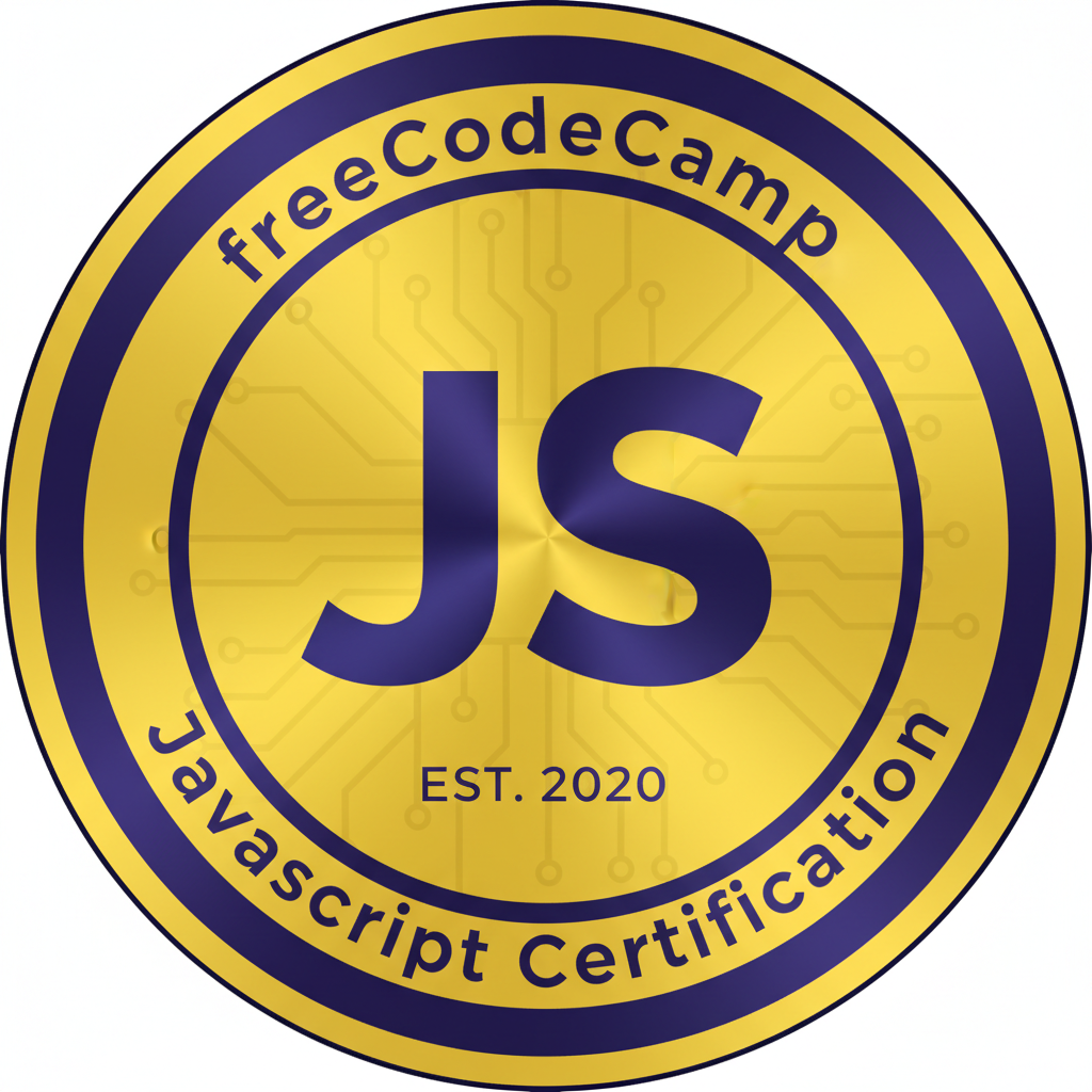 React JavaScript developer certificate with green freeCodeCamp branding
