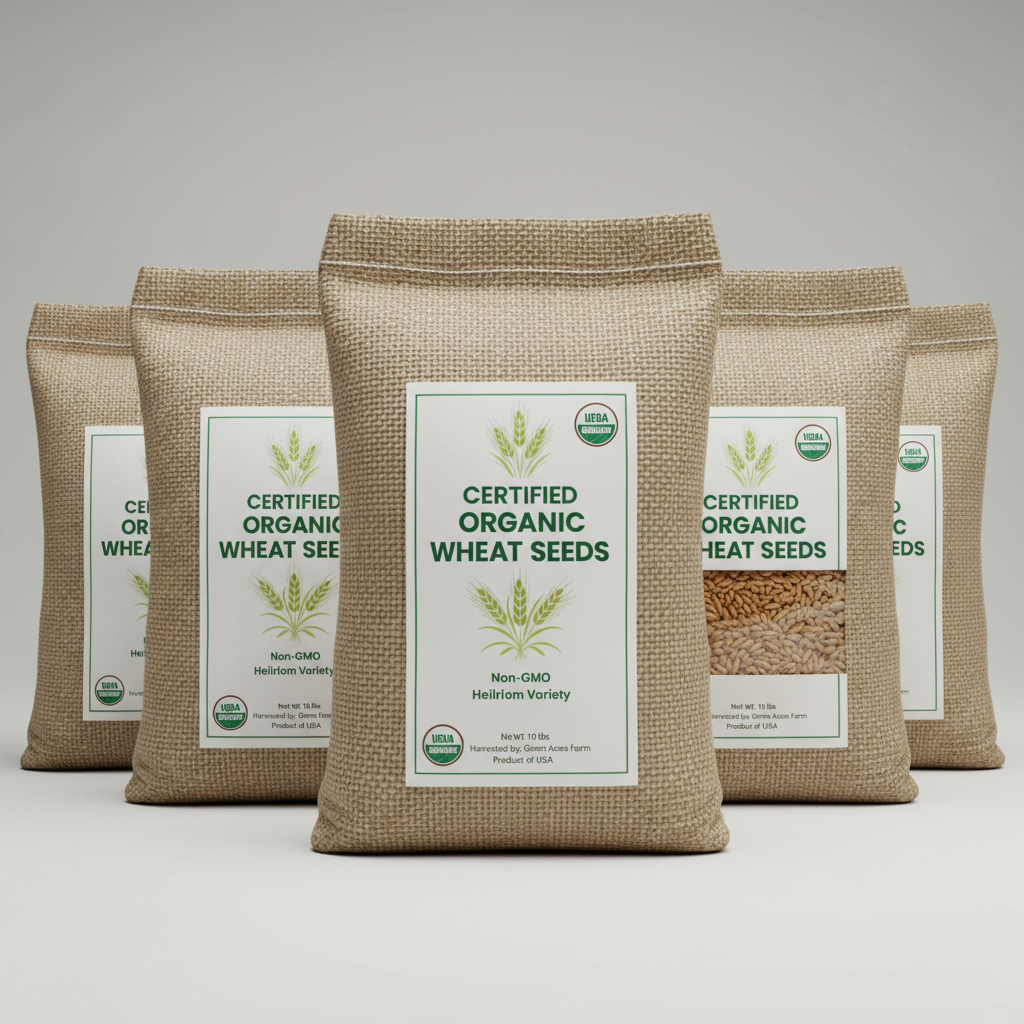 Sementes agrícolas certificadas em embalagem