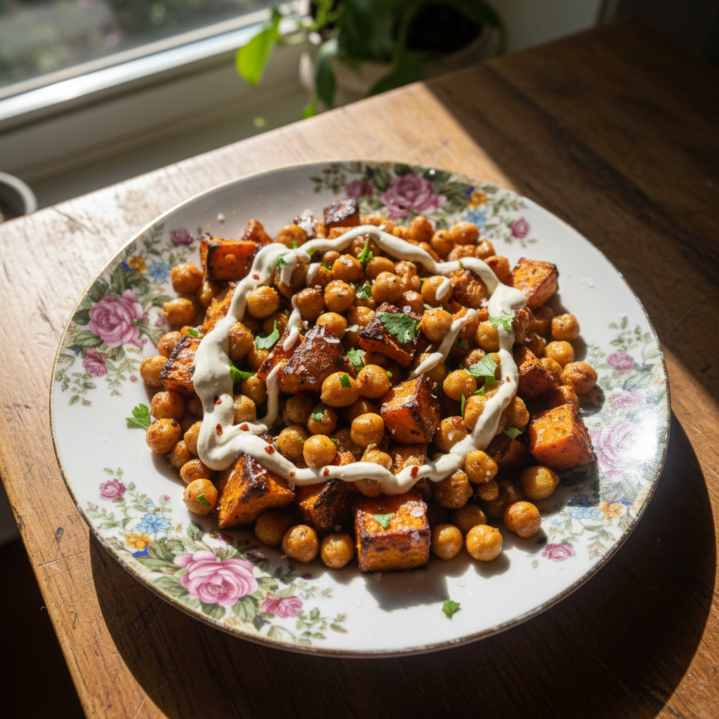 Vibrant food bowl overhead shot with dark dramatic shadows