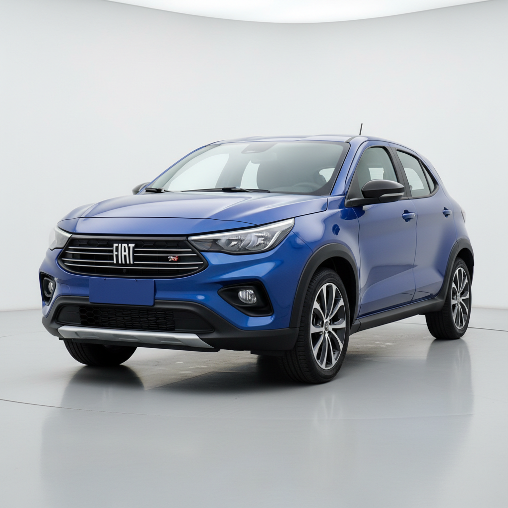 Fiat Pulse azul 2023 vista frontal três quartos