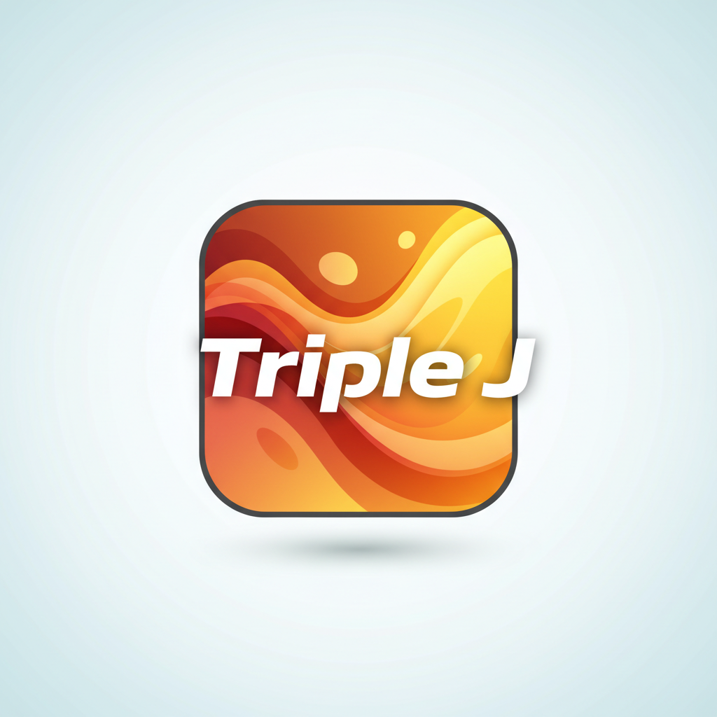 Orange and yellow abstract wave pattern representing Triple J radio station