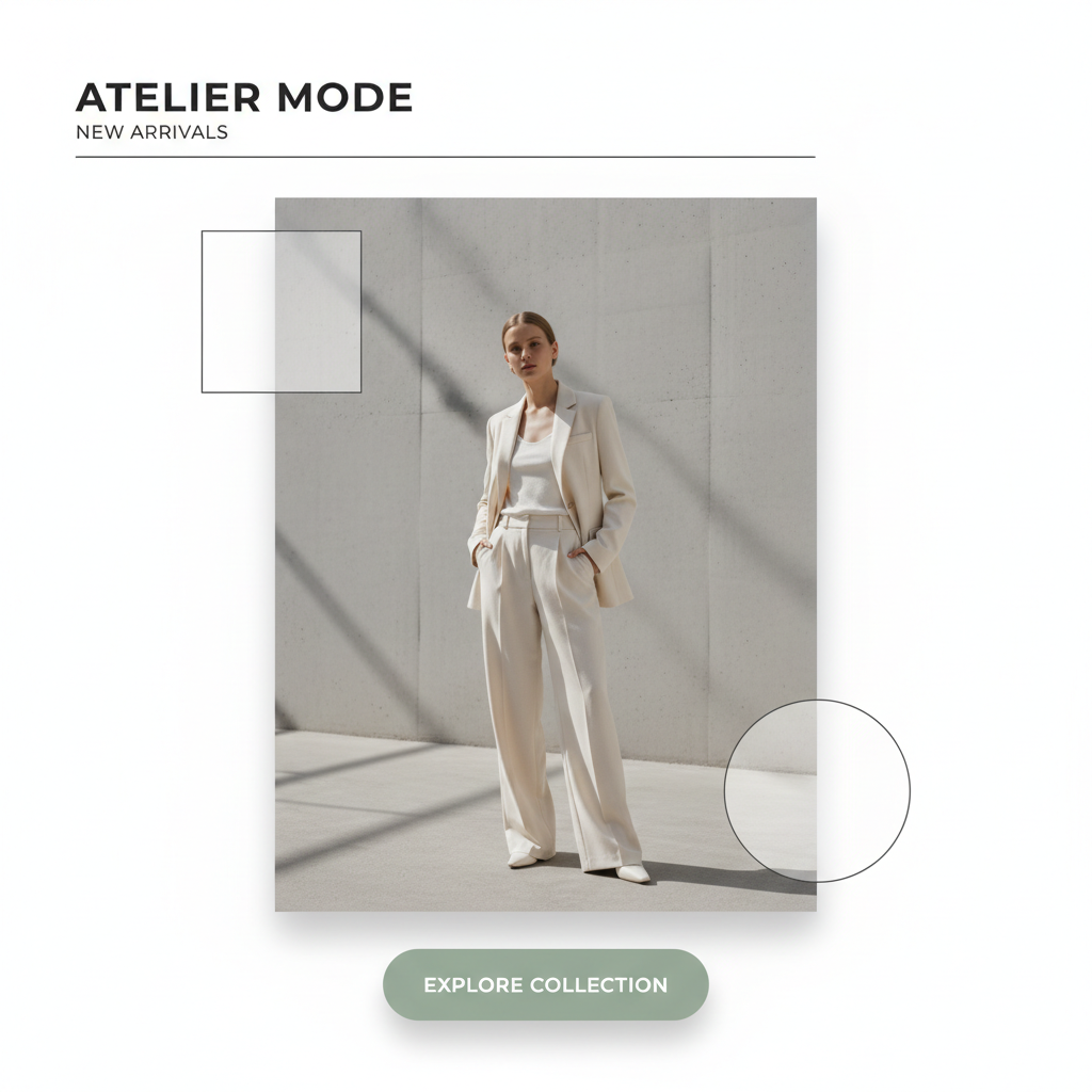 Fashion influencer Instagram ad with bold colors and minimal text overlay