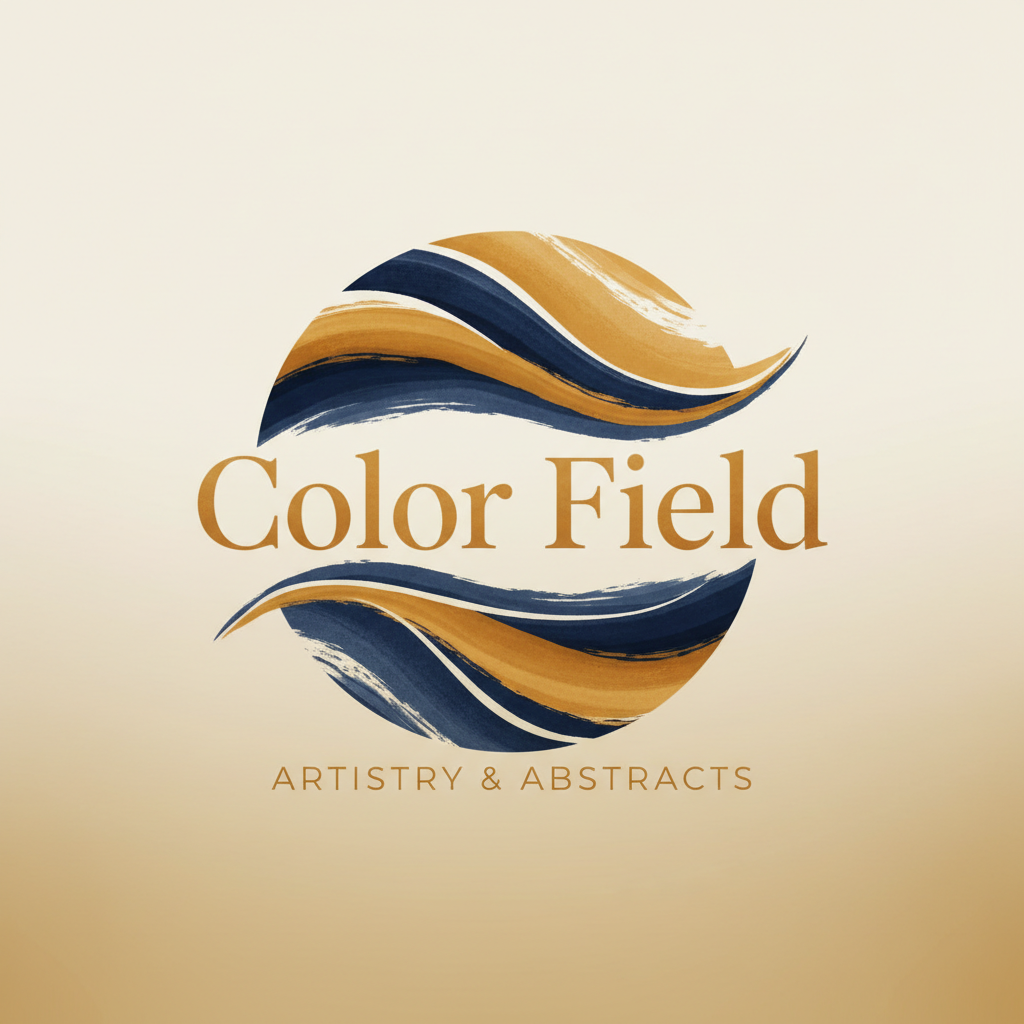 Color field brand identity with warm ochre and deep navy palette