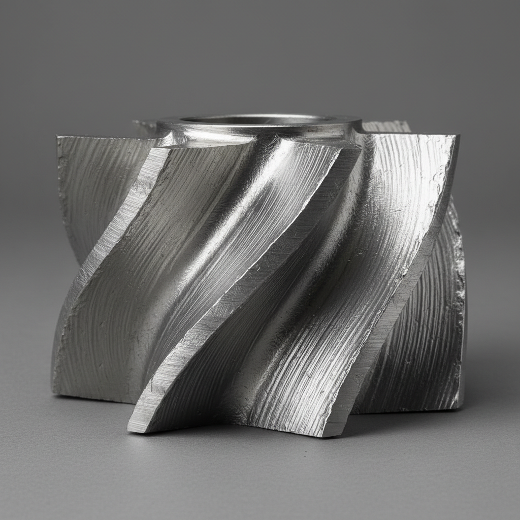 CNC-milled steel runner blank with rough machining marks visible on surface