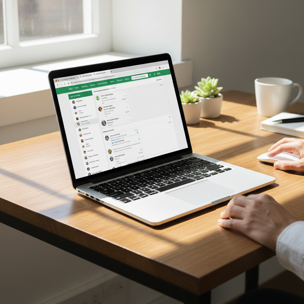 Clean minimal app result screen with green status indicator, bright airy environment