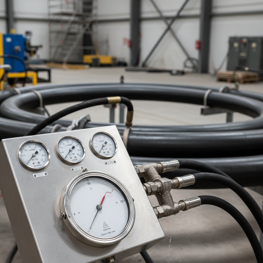 Pressure testing equipment with gauges and chart recorder for pipe system hydrostatic test