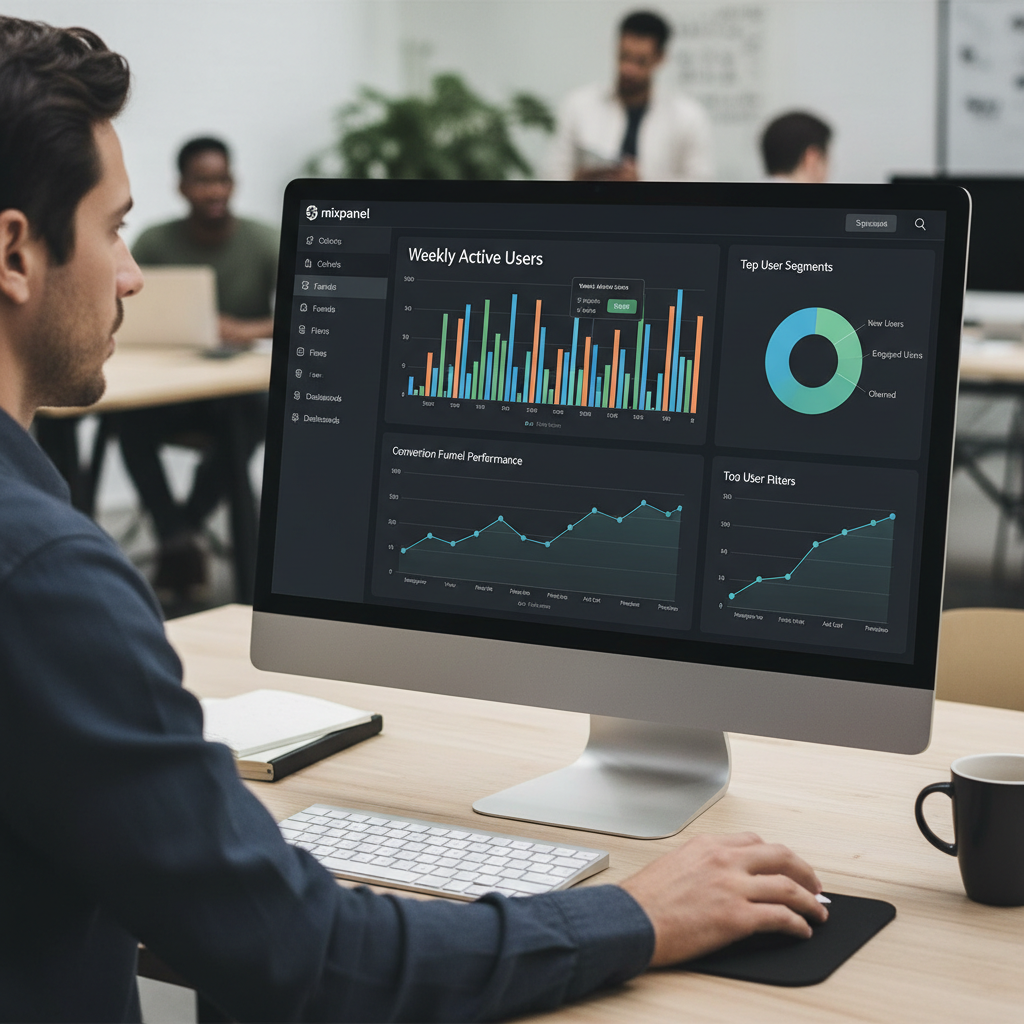 Close-up of financial charts and graphs on computer screen showing business analytics