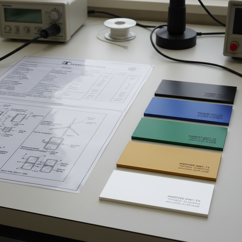 Color material finish exploration board showing material samples including brushed metal, anodized aluminum, and rubber textures