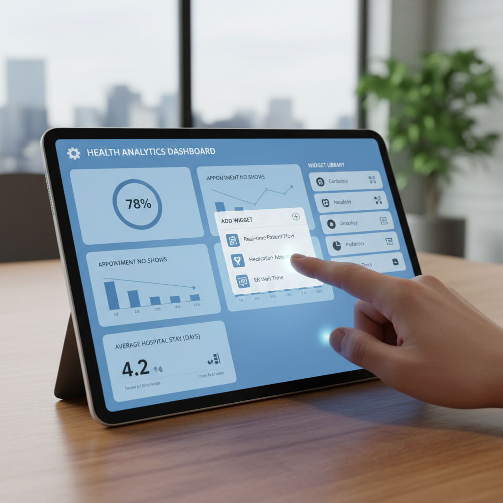 Healthcare data analytics dashboard showing government health metrics