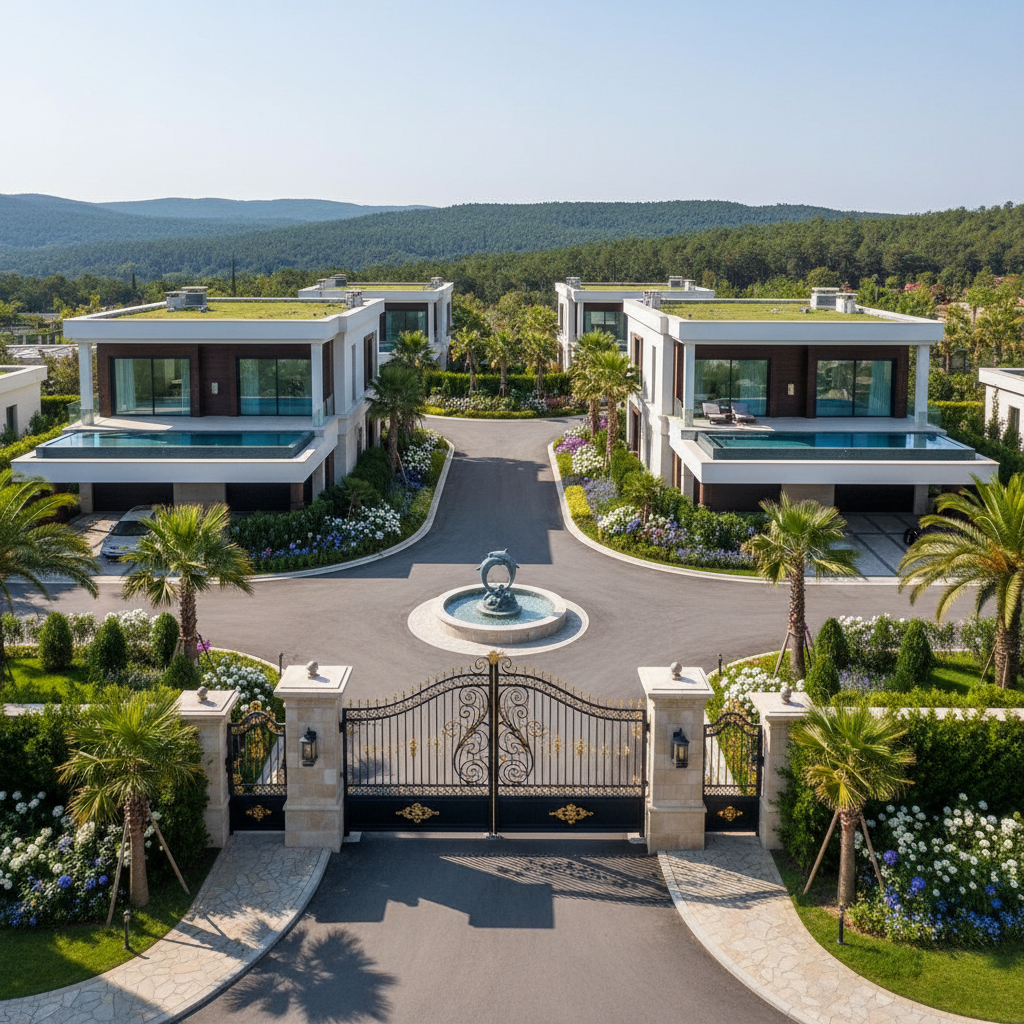 Villa moderne avec piscine et jardin paysagé en résidence sécurisée