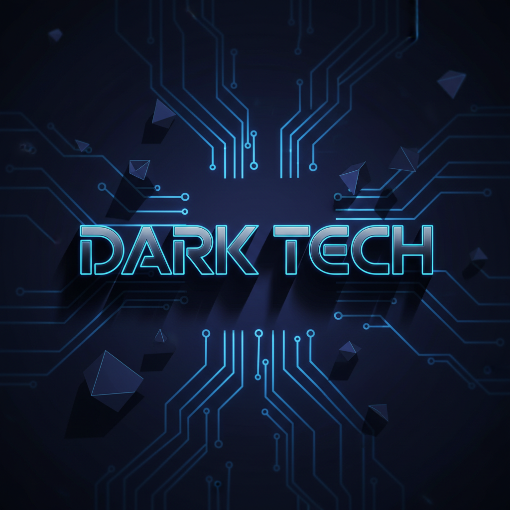 Dark tech brand identity design on glowing screen, professional branding work, deep shadows and electric blue accents