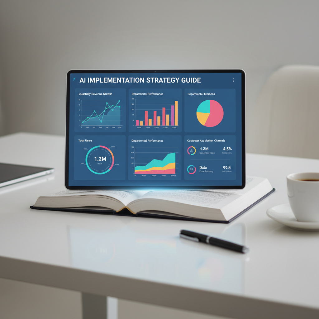 Business analytics dashboard with charts and data visualisation representing AI readiness assessment and strategic planning