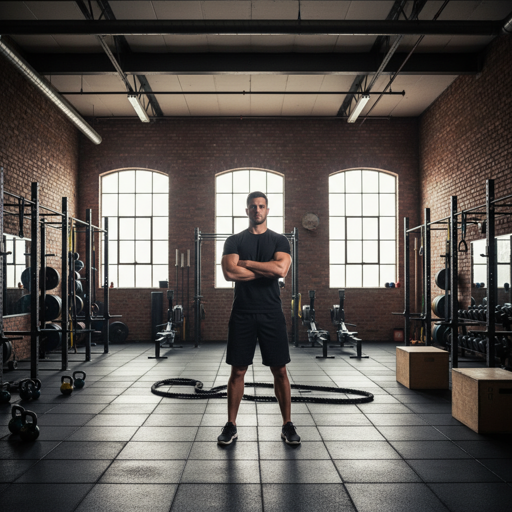Ryan Castellano, Forge Head Coach and Founder, standing in the warehouse gym