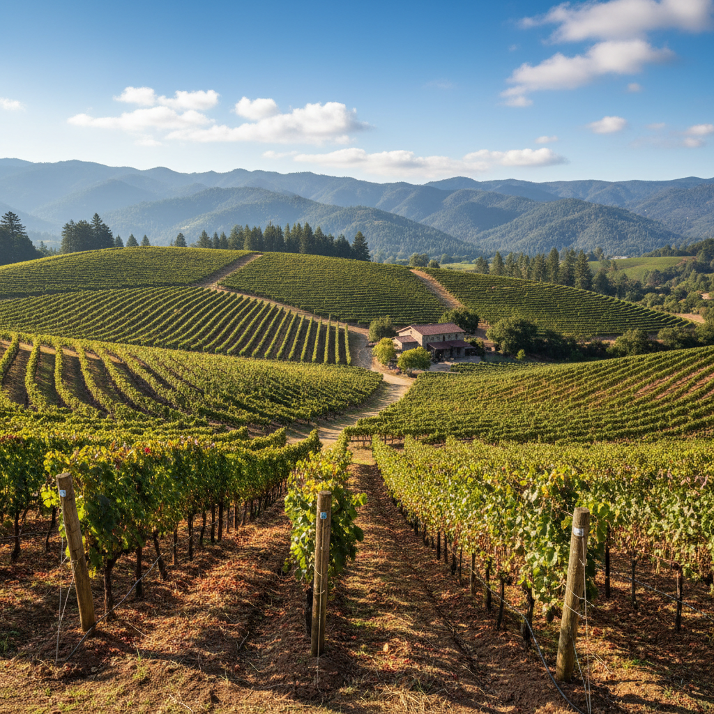 Mountain vineyard in Howell Mountain AVA.